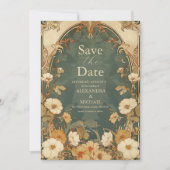 Romantische Blumengestelle Jugendstil Hochzeit Save The Date (Vorderseite)