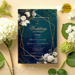 Romantische Blumengolden Wreath Smarald Green Wedd Einladung<br><div class="desc">Bringen Sie eine Touch Eleganz zu Ihren Hochzeitsfeiern mit unserer Romantik Floral Gold Wreath Emerald Green Polterabend Einladung. Diese von Mylini Design erstellte Einladung enthält einen atemberaubenden, blumenvergoldeten Kranz, der mit einem smaragdgrünen Hintergrund kontrastiert und ein visuelles Erlebnis bietet, das zugleich bezaubernd und raffiniert ist. Die Designelemente strahlen ein romantisches...</div>