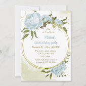 Romantische Blumengoldkranz Geburtstagsparty Einladung (Vorderseite)