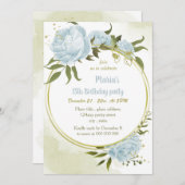 Romantische Blumengoldkranz Geburtstagsparty Einladung (Vorne/Hinten)