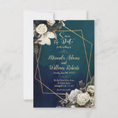 Romantische Blumengoldkraut Save the Date Hochzeit Einladung (Vorderseite)