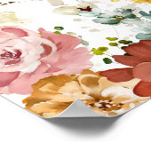 Romantische Blumenhochzeit Begrüßungszeichen Poster (Ecke)