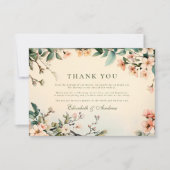 Romantische Blumenhochzeit Dankeskarte (Vorderseite)