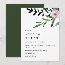 Romantische Blumenhochzeit Einladung