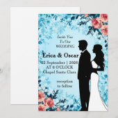 Romantische Blumenhochzeit Einladung (Vorne/Hinten)
