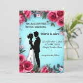 Romantische Blumenhochzeit Einladung (Stehend Vorderseite)