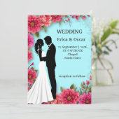 Romantische Blumenhochzeit Einladung (Stehend Vorderseite)