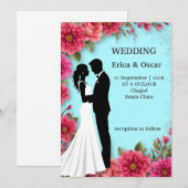 Romantische Blumenhochzeit Einladung (Vorne/Hinten)