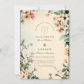 Romantische Blumenhochzeit Einladung (Vorderseite)