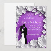 Romantische Blumenhochzeit Einladung (Vorne/Hinten)