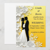 Romantische Blumenhochzeit Einladung (Vorne/Hinten)