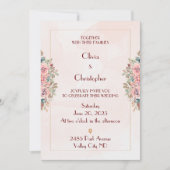 Romantische Blumenhochzeit Einladung (Vorderseite)