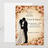Romantische Blumenhochzeit Einladung (Vorne/Hinten)