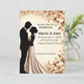 Romantische Blumenhochzeit Einladung (Stehend Vorderseite)