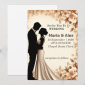 Romantische Blumenhochzeit Einladung (Vorne/Hinten)