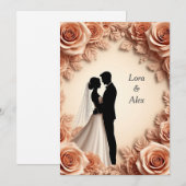 Romantische Blumenhochzeit Einladung (Vorne/Hinten)