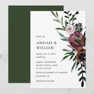 Romantische Blumenhochzeit Einladung
