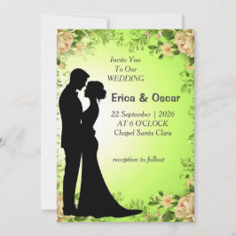 Romantische Blumenhochzeit Einladung