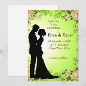 Romantische Blumenhochzeit Einladung (Vorne/Hinten)