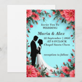 Romantische Blumenhochzeit Einladung (Vorne/Hinten)