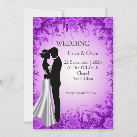 Romantische Blumenhochzeit Einladung (Vorderseite)