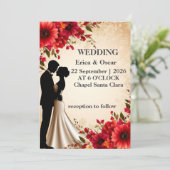 Romantische Blumenhochzeit Einladung (Stehend Vorderseite)