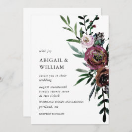 Romantische Blumenhochzeit Einladung