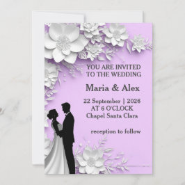 Romantische Blumenhochzeit Einladung