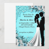 Romantische Blumenhochzeit Einladung (Vorne/Hinten)