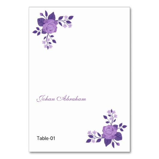 Romantische Blumenhochzeit-Platzkarte Tischnummer (Vorderseite)