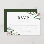 Romantische Blumenhochzeit RSVP (Vorne/Hinten)