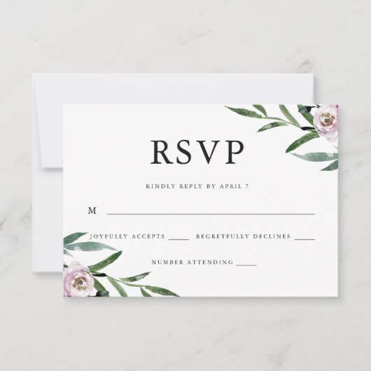 Romantische Blumenhochzeit RSVP Karte (Vorderseite)