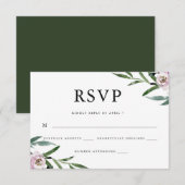 Romantische Blumenhochzeit RSVP Karte (Vorne/Hinten)