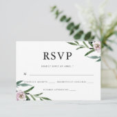 Romantische Blumenhochzeit RSVP Karte (Stehend Vorderseite)