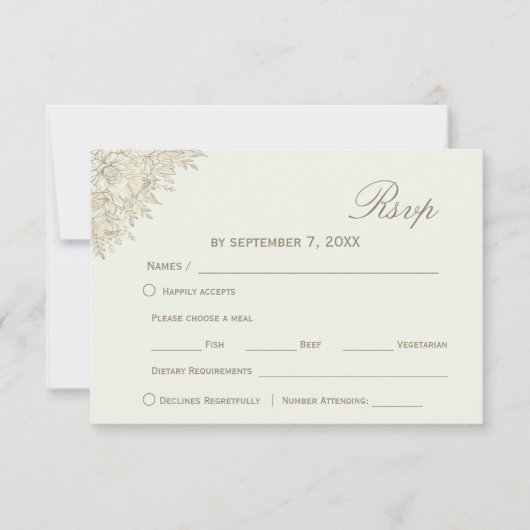 romantische Blumenhochzeit Rsvp | Script-Schriftar (Vorderseite)