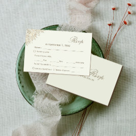 romantische Blumenhochzeit Rsvp | Script-Schriftar Karte