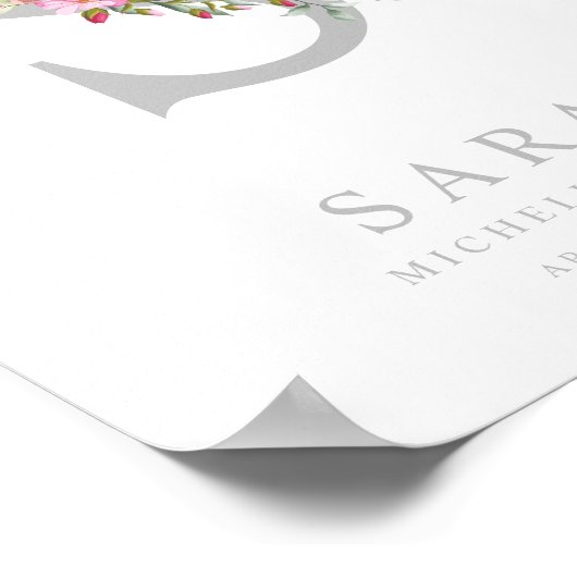 Romantische Blumeninitiativen für ein Mädchen in R Poster (Ecke)