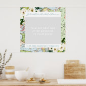 Romantische Blumenkarte Foto Stand Prop Poster (Küche)