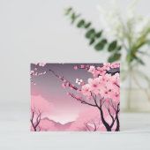 Romantische Blumenkirsche Blossom Postkarte (Stehend Vorderseite)