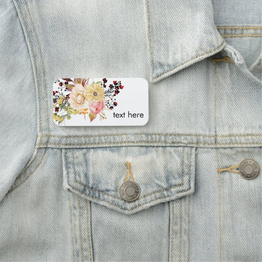 Romantische Blumenmarke, klassische Wasserfarbe Namensschild (Beispiel)