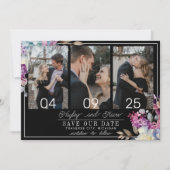 Romantische blumenmoody Dark Blume Hochzeit Save The Date (Vorderseite)