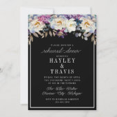 Romantische Blumenmoody Dunkle Blume Probe Abendes Einladung (Vorderseite)