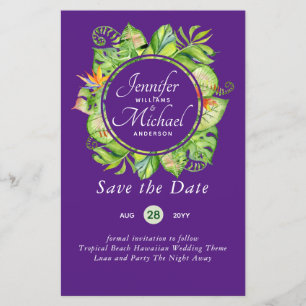 Romantische Blumenmotive Save the Date viele Farbt