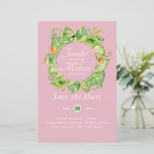 Romantische Blumenmotive Save the Date viele Farbt (Stehend Vorderseite)