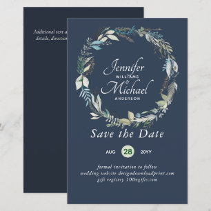 Romantische Blumenmotive Save the Date viele Farbt