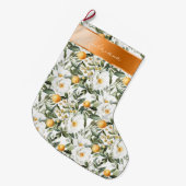 Romantische Blumenorangen Sizilienisch Italienisch Großer Weihnachtsstrumpf (Vorderansicht (hängend))