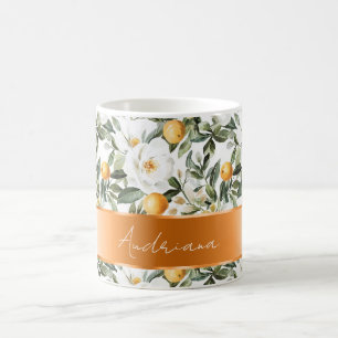 Romantische Blumenorangen Sizilienisch Italienisch Kaffeetasse