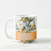 Romantische Blumenorangen Sizilienisch Italienisch Kaffeetasse (Links)