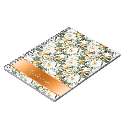 Romantische Blumenorangen Sizilienisch Italienisch Notizblock (Linke Seite)