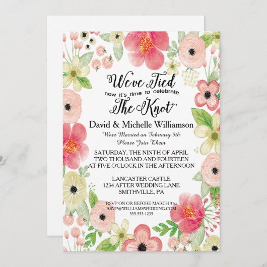 Romantische Blumenpost Einladung (Vorne/Hinten)